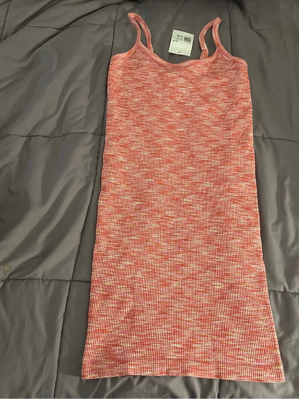 Forever 21 Pink Heathered Ribbed Tank Dress